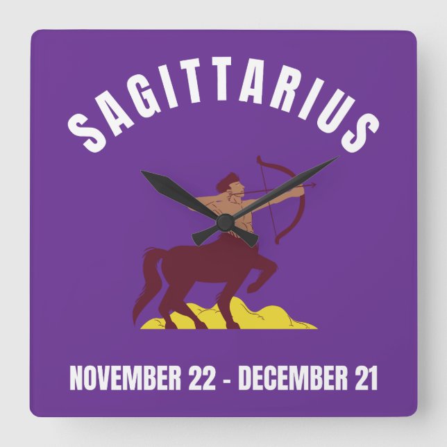 Reloj Cuadrado Signo de estrella de Sagittarius (Anverso)