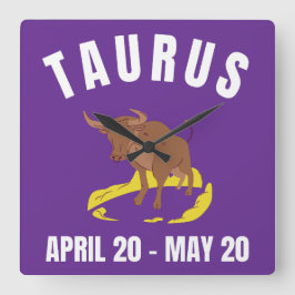 Reloj Cuadrado Signo de estrella de Taurus