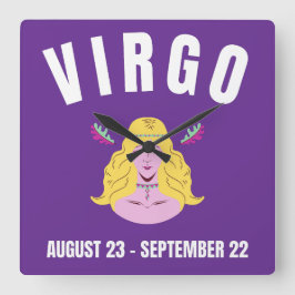 Reloj Cuadrado Signo de estrella de Virgo
