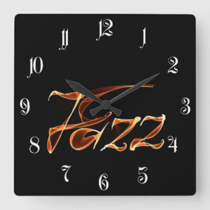 Reloj Cuadrado signo de fuego de jazz