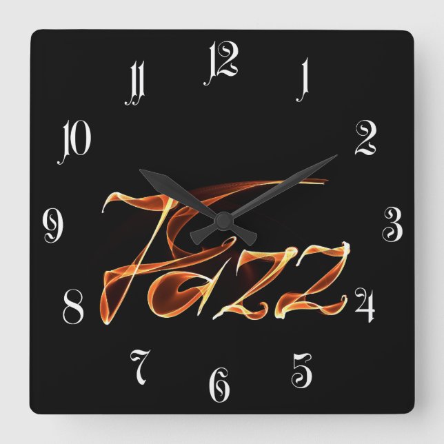 Reloj Cuadrado signo de fuego de jazz (Anverso)