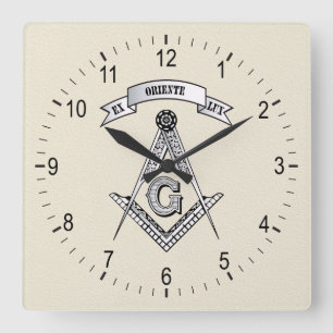 Reloj Cuadrado Signo de masonería