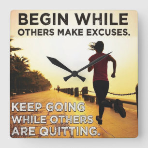 Reloj Cuadrado Sigue andando - Motivación del entrenamiento femen