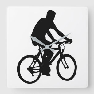 Reloj Cuadrado Silhouette Bicyclist