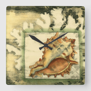 Reloj Cuadrado Silhouette Conch Shell