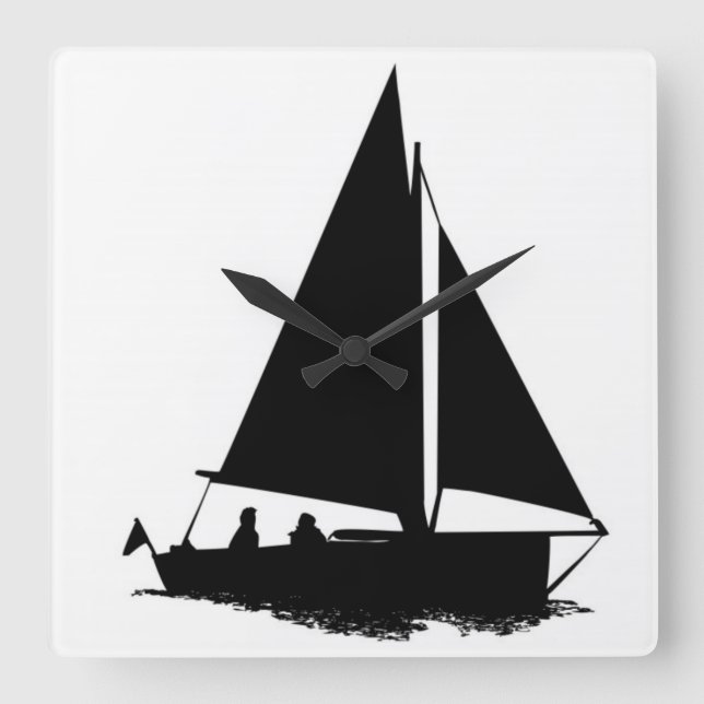 Reloj Cuadrado Silhouette de Black Boat (Anverso)