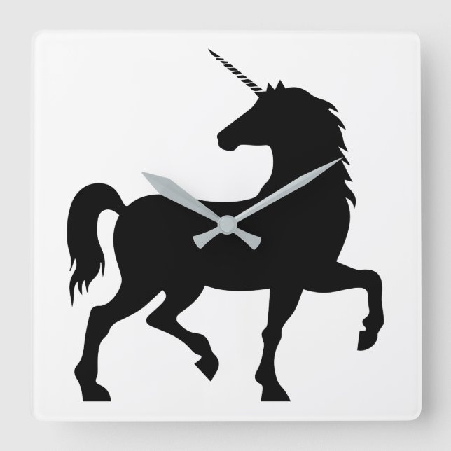 Reloj Cuadrado Silhouette de Unicorn (Anverso)
