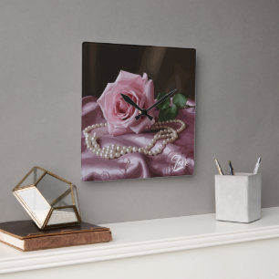 Reloj Cuadrado Silken Rosa