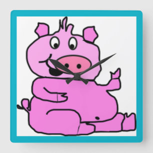 RELOJ CUADRADO SILLY PIGGY