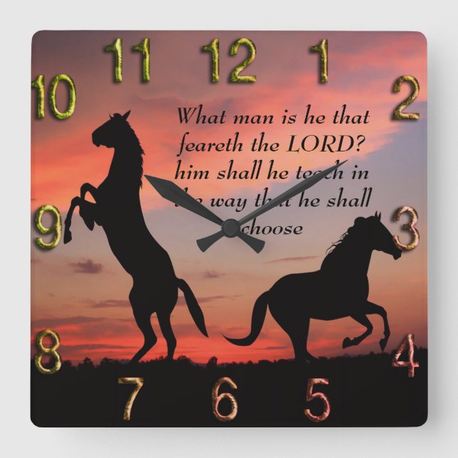 Reloj Cuadrado Silueta de Black Stallone (Anverso)