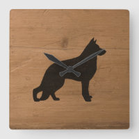 Silueta de perro pastor alemán estilo rústico GSD