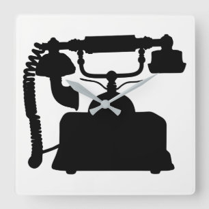 Reloj Cuadrado Silueta de teléfono