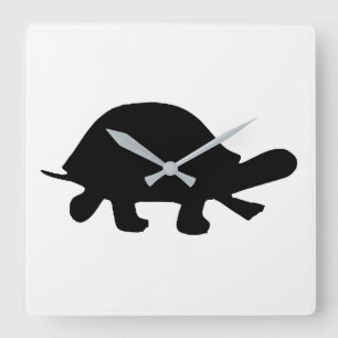 Reloj Cuadrado Silueta de Tortuga