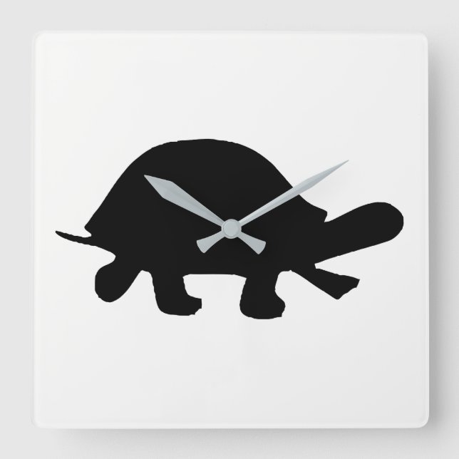 Reloj Cuadrado Silueta de Tortuga (Anverso)