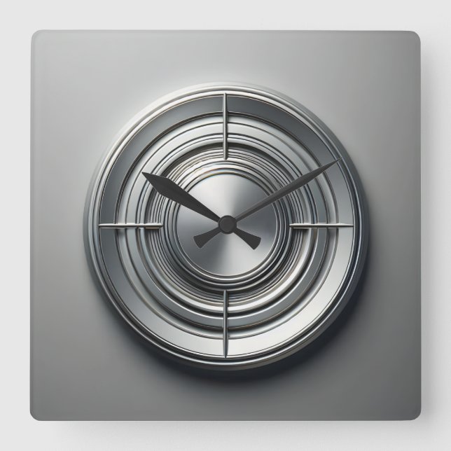 Reloj Cuadrado silver metal quarters (Anverso)