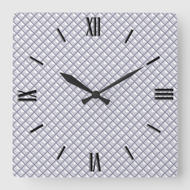 Reloj Cuadrado Silver, metallic look, studded grid (Anverso)
