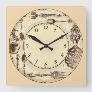 Reloj Cuadrado Silverware de época