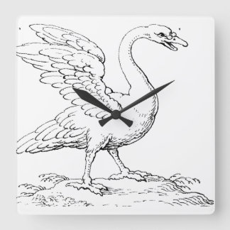 Reloj Cuadrado Símbolo de amor y fidelidad del cisne Arte refinad
