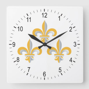 Reloj Cuadrado Símbolo de Flor de Lis