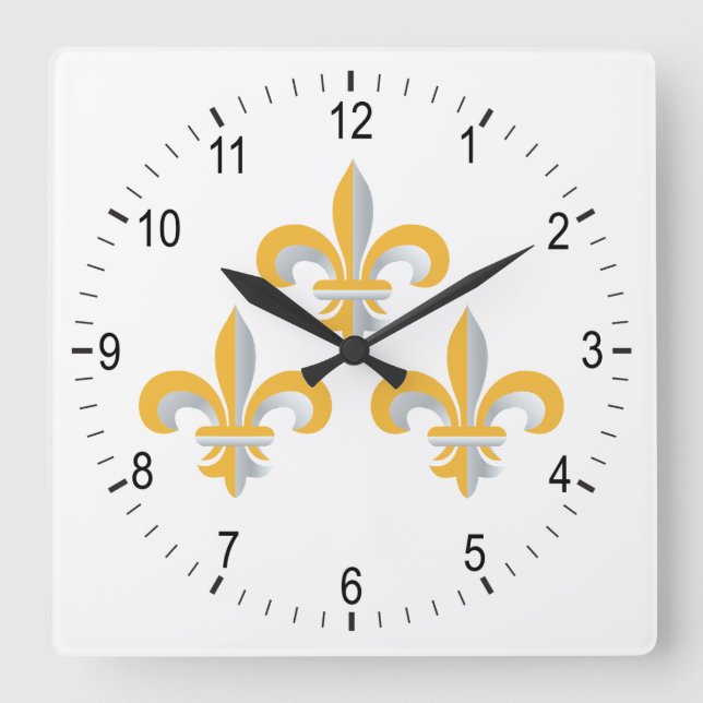 Reloj Cuadrado Símbolo de Flor de Lis (Anverso)