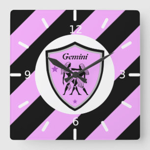 Reloj Cuadrado Símbolo de Gemini