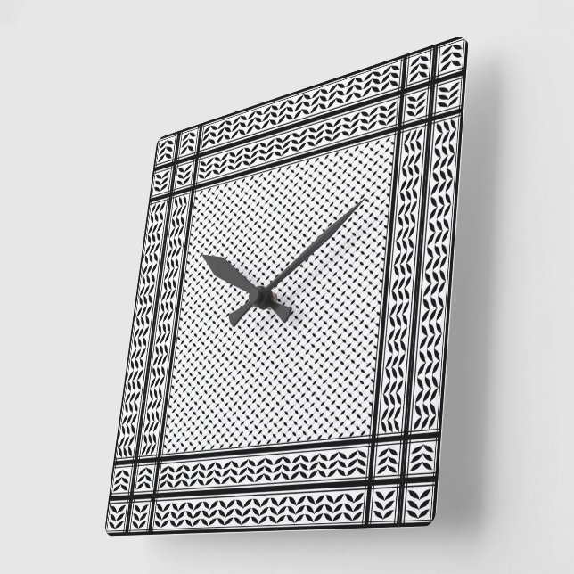 Reloj Cuadrado Símbolo de Keffiyeh del patrón de resistencia de P (Ángulo)