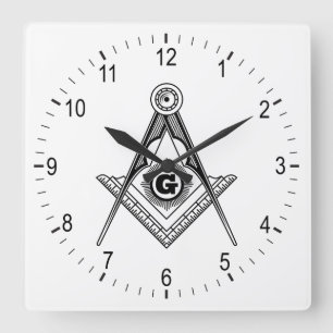 Reloj Cuadrado Símbolo de masonería
