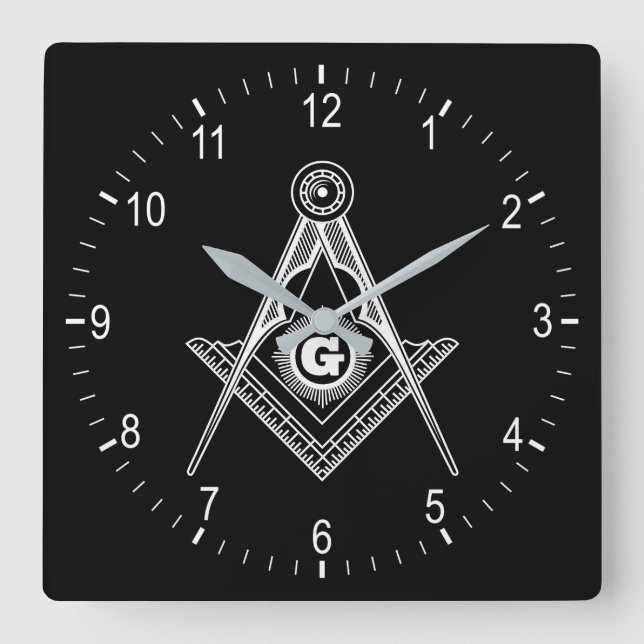 Reloj Cuadrado Símbolo de masonería (Anverso)