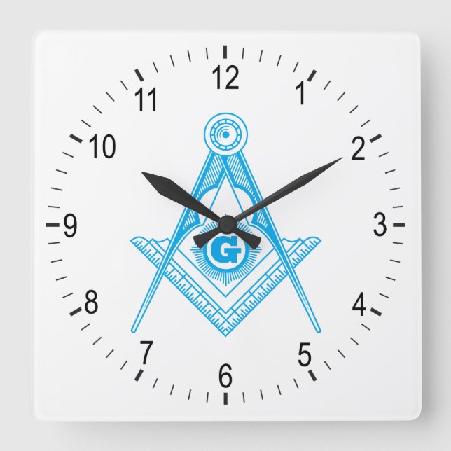 Reloj Cuadrado Símbolo de masonería (Anverso)