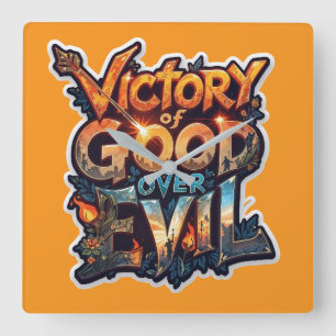 Reloj Cuadrado Símbolo de triunfo de Dussehra 2025 - Pegatina de 