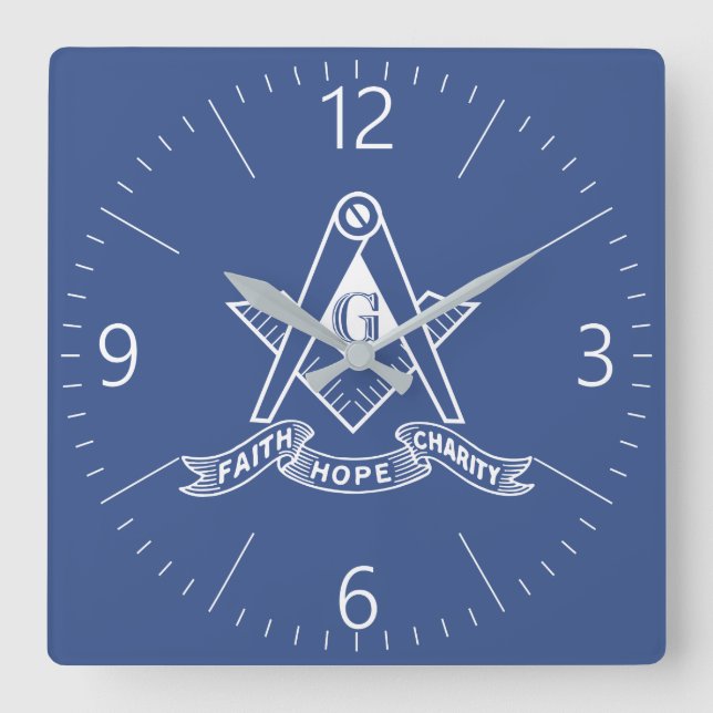 Reloj Cuadrado Símbolo del Freemasonry (Anverso)