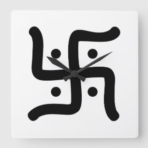 Reloj Cuadrado símbolo hindú tradicional de la esvástica hindú re