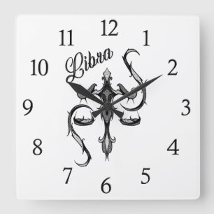 Reloj Cuadrado Símbolo libra zodiac