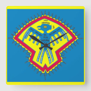 Reloj Cuadrado Símbolo nativo de pájaro