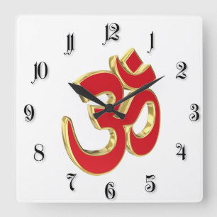Reloj Cuadrado símbolo Om