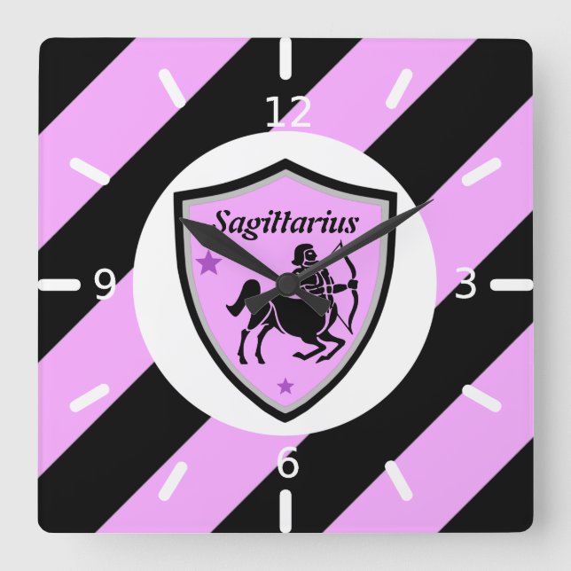 Reloj Cuadrado Símbolo sagitario (Anverso)
