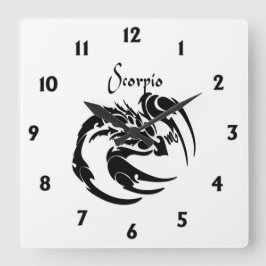 Reloj Cuadrado Símbolo y Rótulo de escorpio zodiaco