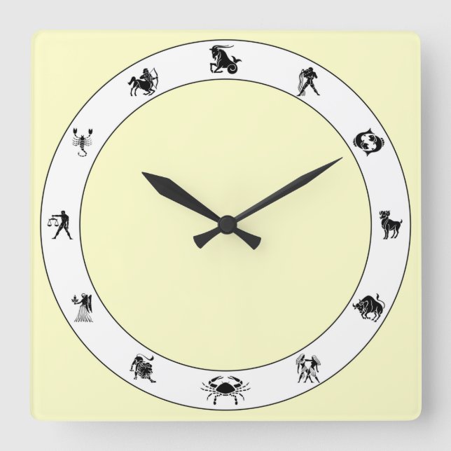 Reloj Cuadrado Símbolo zodiaco (Anverso)