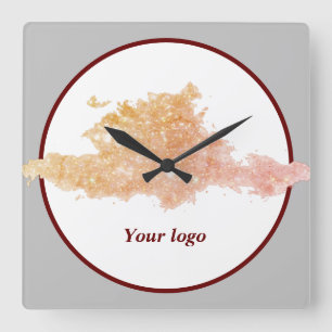 Reloj Cuadrado Simple y minimalista logo personalizado elegante a