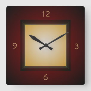 Reloj Cuadrado Simplistic Mahogany with Lemon>Wall Clock