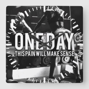 Reloj Cuadrado Sin dolor ni ganancia - Motivación del entrenamien