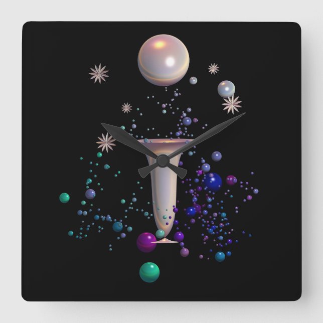 Reloj Cuadrado Sinfonía cósmica (Anverso)