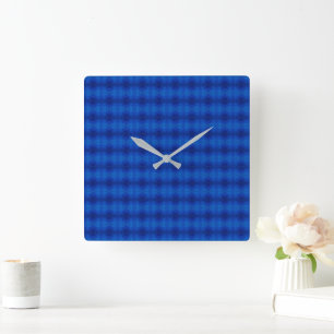 Reloj Cuadrado Sinfonía de tonos azul profundo patrón