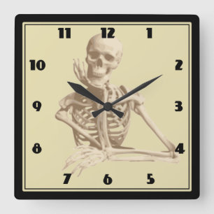 Reloj Cuadrado Skeleton feliz