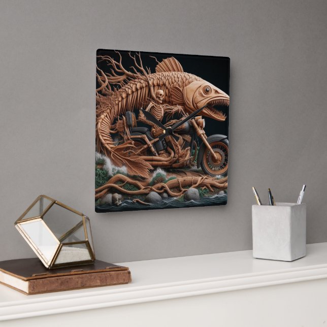 Reloj Cuadrado skeleton recorrió su camino de ciclismo de helicóp (Oficina)