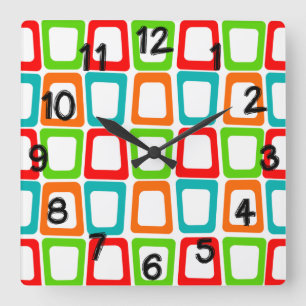 Reloj Cuadrado Skewed Rectangles