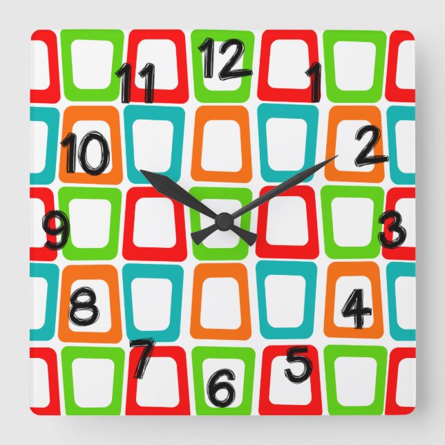 Reloj Cuadrado Skewed Rectangles  (Anverso)