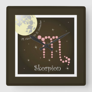 Reloj Cuadrado Skorpion 24. Oktober bis 22. November Uhr