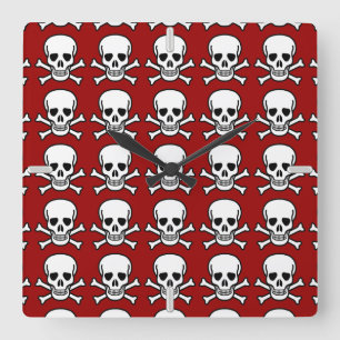 Reloj Cuadrado Skull and Crossbones