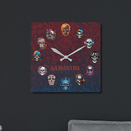 Reloj Cuadrado Skull Art